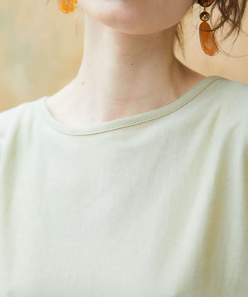 Chaco closet(チャコ クローゼット)の「綿ワイドアシンメトリートップス(Tシャツ/カットソー・レディース・オフホワイト/ブラック/チャコールグレー/ベージュ/カーキ・M-L)」の13枚目の写真
