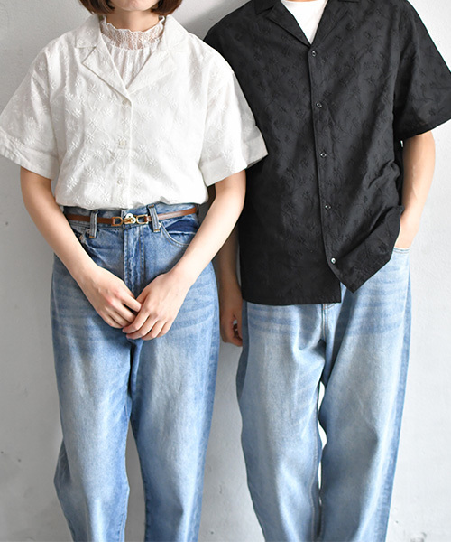 PairPair(ペアペア)の「刺繍開襟シャツ(シャツ/ブラウス・レディース・ベージュ/オフホワイト/ライトブラウン・FREE)」の5枚目の写真