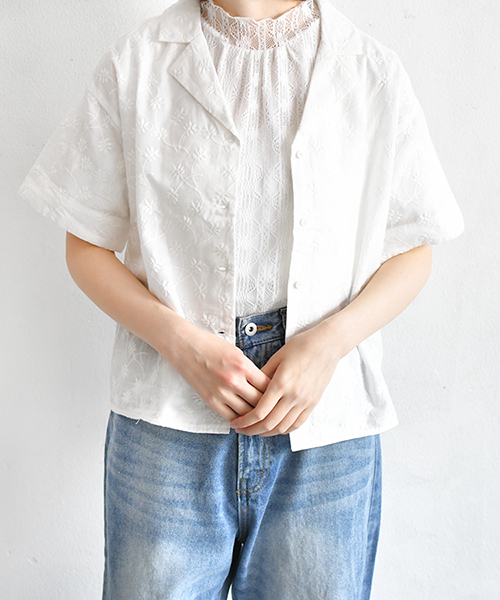 PairPair(ペアペア)の「刺繍開襟シャツ(シャツ/ブラウス・レディース・ベージュ/オフホワイト/ライトブラウン・FREE)」の13枚目の写真