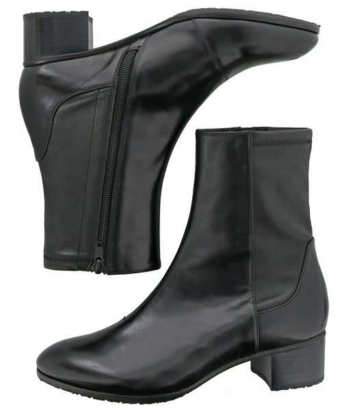 cava cava（サヴァサヴァ）の「〈cava cava（サヴァサヴァ）〉ソフトレザーショートブーツ（ブーツ・レディース・ブラック/ブラック系その他・23.0cm/22.5cm/24.5cm/23.5cm/24.0cm）」の3枚目の写真