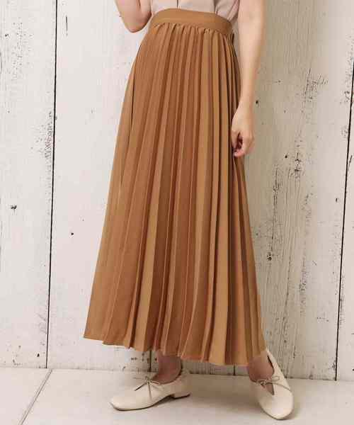 one after another NICE CLAUP（ワンアフターアナザーナイスクラップ）の「幅広プリーツスカート（スカート・レディース・ピンク/オレンジ/アイボリー/モカ・FREE）」の4枚目の写真