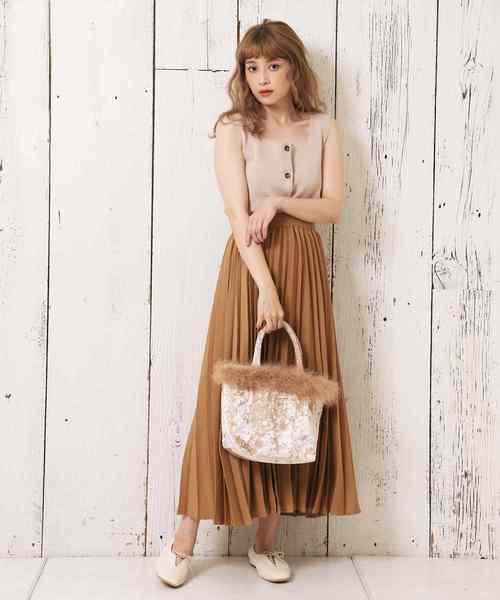 one after another NICE CLAUP（ワンアフターアナザーナイスクラップ）の「幅広プリーツスカート（スカート・レディース・ピンク/オレンジ/アイボリー/モカ・FREE）」の8枚目の写真