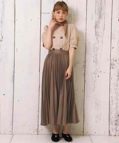 one after another NICE CLAUP（ワンアフターアナザーナイスクラップ）の「幅広プリーツスカート（スカート・レディース・ピンク/オレンジ/アイボリー/モカ・FREE）」の16枚目の写真