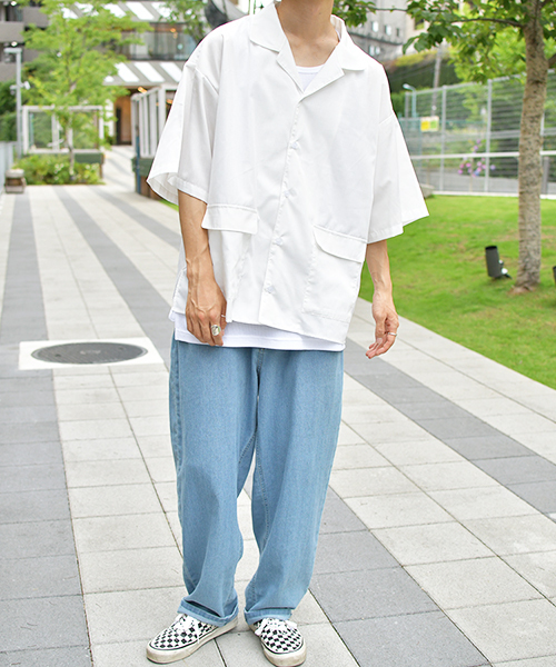 kutir（クティール）の「フラップポケットオープンカラーシャツ（シャツ/ブラウス・メンズ・ホワイト/チャコールグレー/ブラック/オフホワイト/ベージュ・MEDIUM/LARGE）」の6枚目の写真