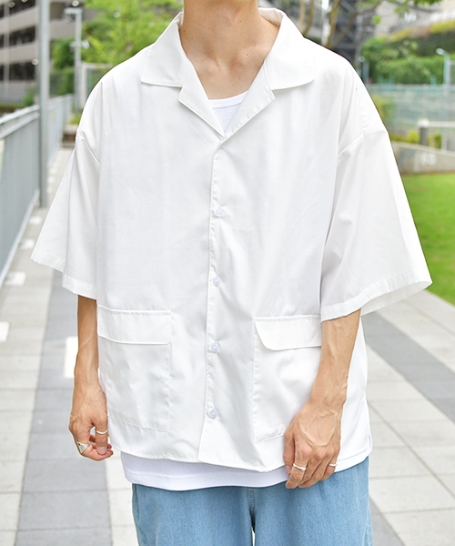 kutir（クティール）の「フラップポケットオープンカラーシャツ（シャツ/ブラウス・メンズ・ホワイト/チャコールグレー/ブラック/オフホワイト/ベージュ・MEDIUM/LARGE）」の9枚目の写真