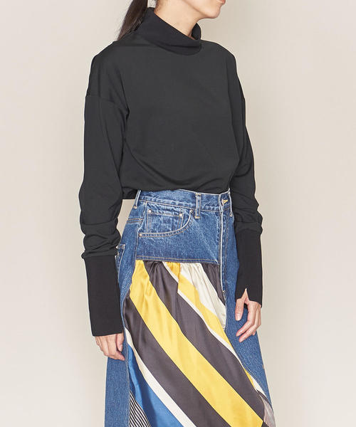 ASTRAET（アストラット）の「ASTRAET（アストラット）ハイネック ロングスリーブ プルオーバー（Tシャツ/カットソー・レディース・ホワイト/ブラウン/ブラック・FREE）」の3枚目の写真
