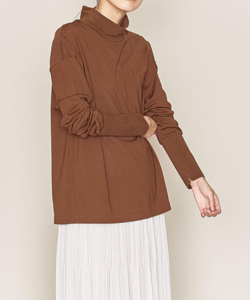 ASTRAET（アストラット）の「ASTRAET（アストラット）ハイネック ロングスリーブ プルオーバー（Tシャツ/カットソー・レディース・ホワイト/ブラウン/ブラック・FREE）」の19枚目の写真