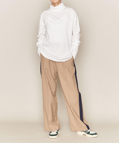 ASTRAET（アストラット）の「ASTRAET（アストラット）ハイネック ロングスリーブ プルオーバー（Tシャツ/カットソー・レディース・ホワイト/ブラウン/ブラック・FREE）」の8枚目の写真