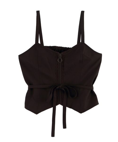 axes femme（アクシーズファム）の「オーナメント縦柄ビスチェ（ベスト・レディース・ダークブラウン/ネイビー/ワイン・MEDIUM）」の2枚目の写真