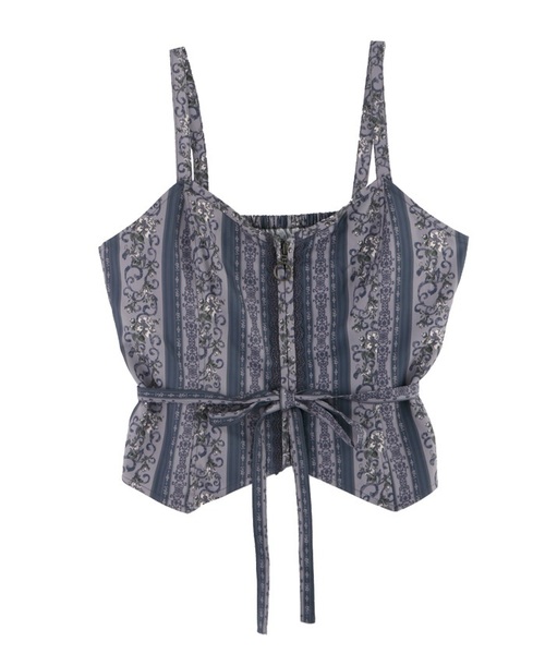 axes femme（アクシーズファム）の「オーナメント縦柄ビスチェ（ベスト・レディース・ダークブラウン/ネイビー/ワイン・MEDIUM）」の3枚目の写真