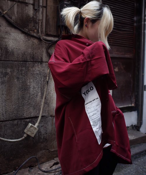 rovtski(ロフトスキー)の「【ビッグシルエット】JKT SHIRT/ステッチシャツジャケット(シャツ/ブラウス・レディース・ブラック/クリアレッド/ベージュ/ローズ・FREE)」の3枚目の写真