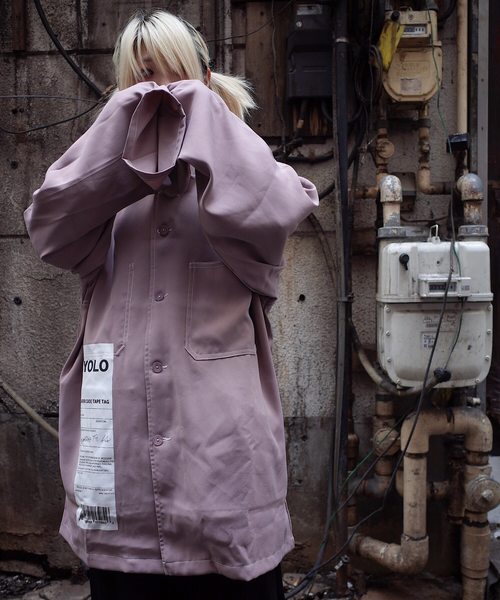 rovtski(ロフトスキー)の「【ビッグシルエット】JKT SHIRT/ステッチシャツジャケット(シャツ/ブラウス・レディース・ブラック/クリアレッド/ベージュ/ローズ・FREE)」の4枚目の写真