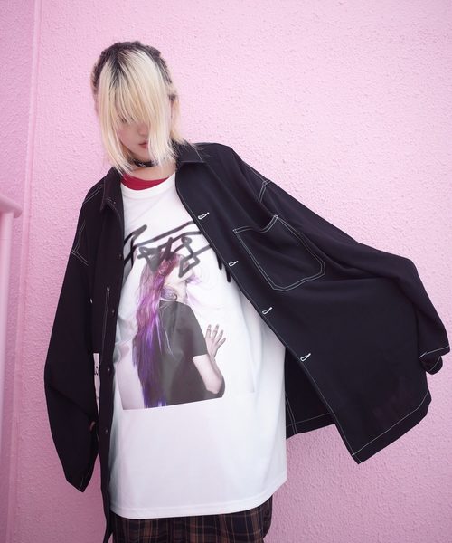 rovtski(ロフトスキー)の「【ビッグシルエット】JKT SHIRT/ステッチシャツジャケット(シャツ/ブラウス・レディース・ブラック/クリアレッド/ベージュ/ローズ・FREE)」の14枚目の写真
