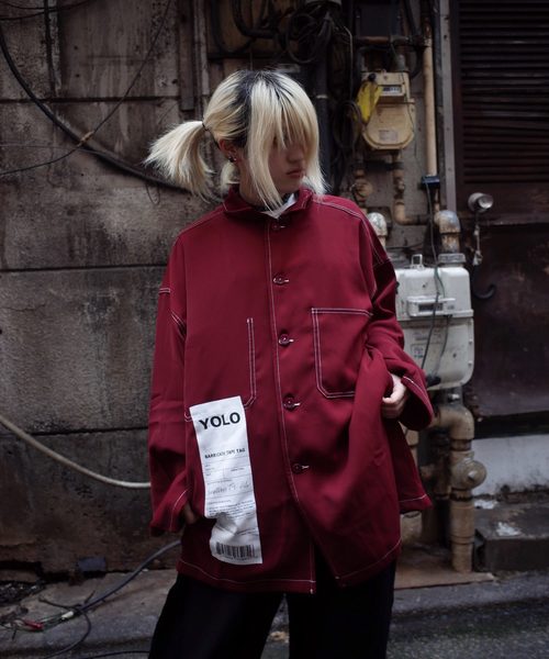 rovtski(ロフトスキー)の「【ビッグシルエット】JKT SHIRT/ステッチシャツジャケット(シャツ/ブラウス・レディース・ブラック/クリアレッド/ベージュ/ローズ・FREE)」の8枚目の写真
