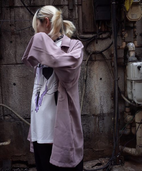 rovtski(ロフトスキー)の「【ビッグシルエット】JKT SHIRT/ステッチシャツジャケット(シャツ/ブラウス・レディース・ブラック/クリアレッド/ベージュ/ローズ・FREE)」の9枚目の写真