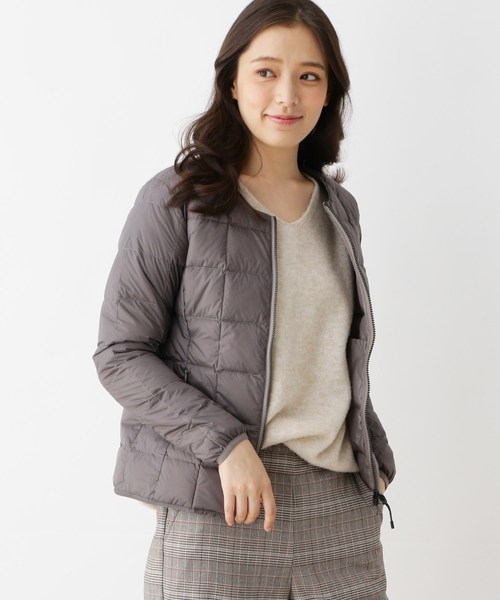 grove(グローブ)の「【S-LLまで】TAION インナーダウンジャケット(ダウンジャケット/コート・レディース・チャコールグレー/ブラック/カーキ・01/02/03/04)」の3枚目の写真
