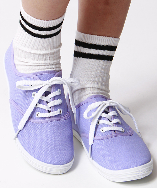 WEGO（ウィゴー）の「WEGO/キャンバススニーカー（スニーカー・レディース・ホワイト/ブラック/グリーン/パープル/ピンク/ダークグリーン/ネイビー/ワイン・23.5/24.5）」の6枚目の写真