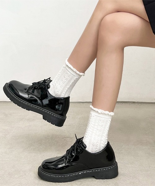 Shoes in Closet(シューズインクローゼット)の「軽量 レースアップ マニッシュ シューズ 7978(ドレスシューズ・レディース・ブラック/ブラック系その他/ダークブラウン/アイボリー・LL/S/M/L/XS/3L)」の18枚目の写真