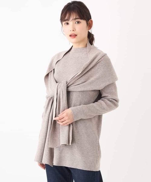 a.v.v（アーヴェヴェ）の「【洗える/WEB限定】ウエストサッシュニット（ニット/セーター・レディース・ベージュ/アイボリー・40/38/42/36/34）」の14枚目の写真