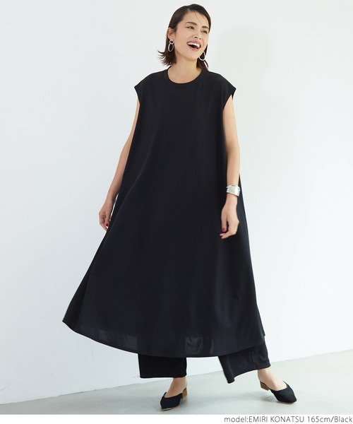 coca（coca）（コカ）の「シンプルAラインワンピース（ワンピース・レディース・ブラック・ONE SIZE）」の6枚目の写真