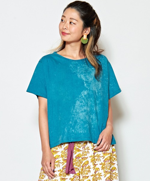 チャイハネ（チャイハネ）の「【チャイハネ】yul アシッドウォッシュTシャツ（Tシャツ/カットソー・レディース・ブラック/ブルー/ダークブルー/グレー/マスタード/オレンジ/ワイン・FREE）」の4枚目の写真