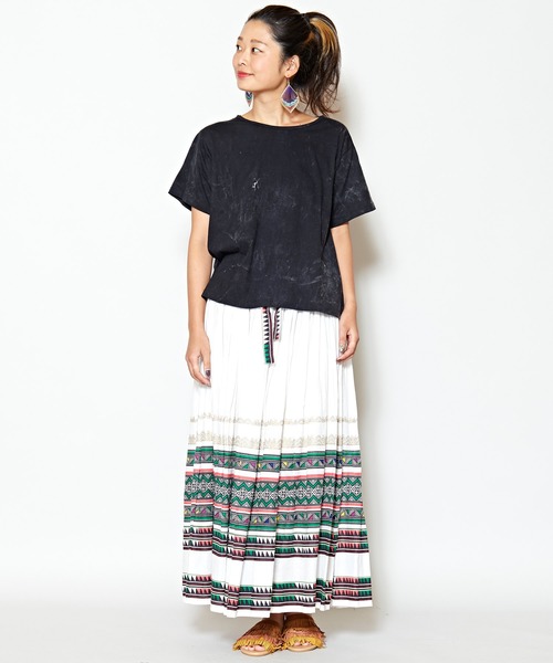 チャイハネ（チャイハネ）の「【チャイハネ】yul アシッドウォッシュTシャツ（Tシャツ/カットソー・レディース・ブラック/ブルー/ダークブルー/グレー/マスタード/オレンジ/ワイン・FREE）」の15枚目の写真