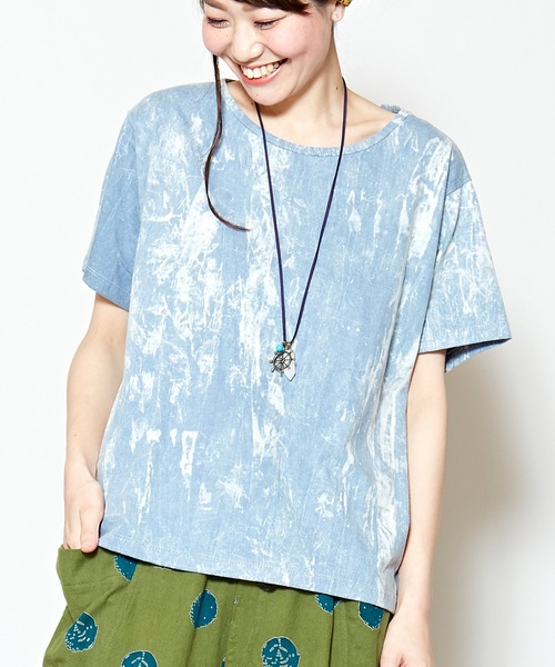 チャイハネ（チャイハネ）の「【チャイハネ】yul アシッドウォッシュTシャツ（Tシャツ/カットソー・レディース・ブラック/ブルー/ダークブルー/グレー/マスタード/オレンジ/ワイン・FREE）」の22枚目の写真