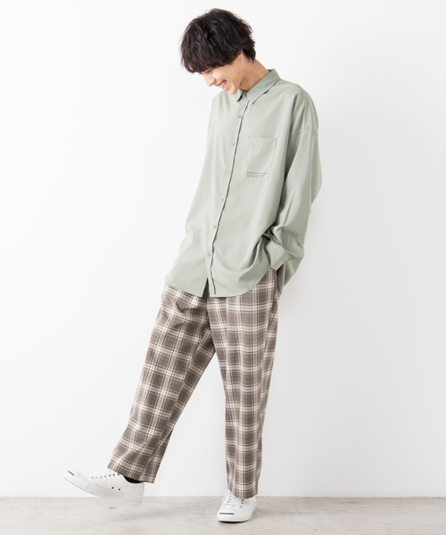 WEGO（ウィゴー）の「WEGO/ロゴプリントビッグシルエットシャツ（シャツ/ブラウス・メンズ・ホワイト/ブラック/グリーン系その他・MEDIUM/LARGE）」の18枚目の写真