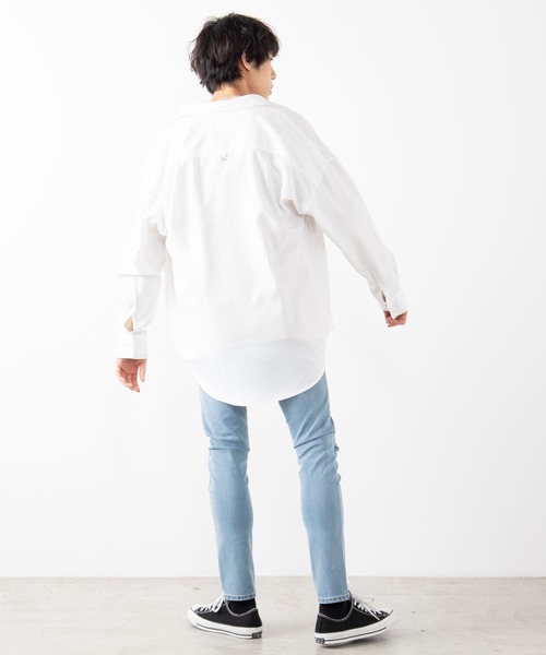 WEGO（ウィゴー）の「WEGO/ロゴプリントビッグシルエットシャツ（シャツ/ブラウス・メンズ・ホワイト/ブラック/グリーン系その他・MEDIUM/LARGE）」の14枚目の写真