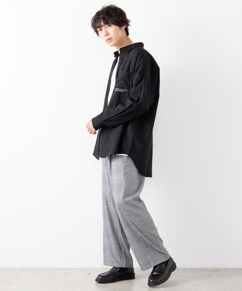 WEGO（ウィゴー）の「WEGO/ロゴプリントビッグシルエットシャツ（シャツ/ブラウス・メンズ・ホワイト/ブラック/グリーン系その他・MEDIUM/LARGE）」の11枚目の写真