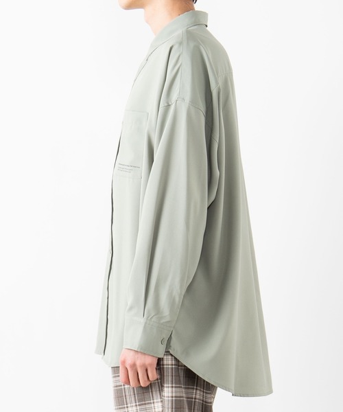 WEGO（ウィゴー）の「WEGO/ロゴプリントビッグシルエットシャツ（シャツ/ブラウス・メンズ・ホワイト/ブラック/グリーン系その他・MEDIUM/LARGE）」の10枚目の写真