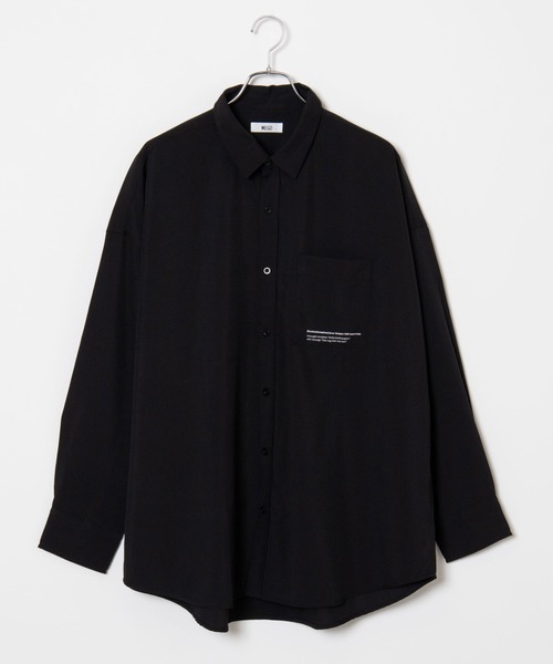 WEGO（ウィゴー）の「WEGO/ロゴプリントビッグシルエットシャツ（シャツ/ブラウス・メンズ・ホワイト/ブラック/グリーン系その他・MEDIUM/LARGE）」の15枚目の写真