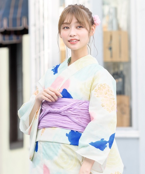bonheur saisons(ボヌールセゾン)の「選べるレディース浴衣2点セット (浴衣+帯)(浴衣・レディース・ホワイト系その他/ブルー系その他/ピンク系その他/ホワイト系その他2/ブルー系その他2/ブルー系その他3/ブルー系その他4/ピンク系その他2/ホワイト×ピンク/ホワイト系その他3/ホワイト×ブルー/マルチ/ブルー系/アイボリー系/スカイブルー系/ライトブルー/キナリ/ライトグリーン系/ネイビー系1/アイボリー系1/スカイブルー系1/ネイビー系/ネイビー系2/ホワイト系/パープル系/ホワイト系1/ネイビー系3・FREE)」の10枚目の写真