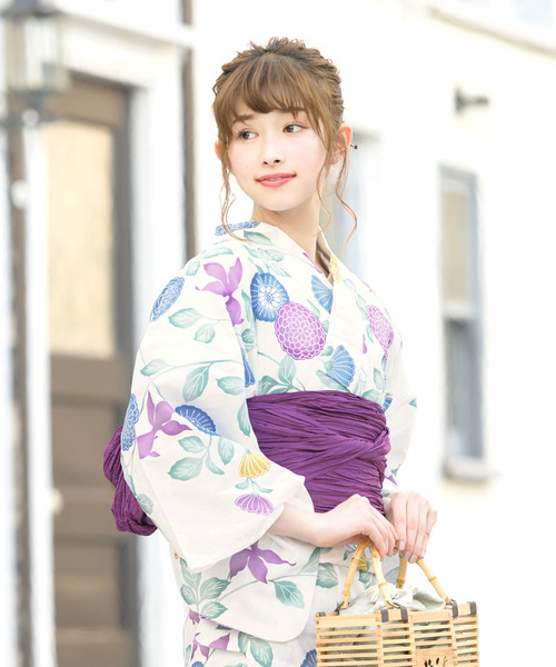 bonheur saisons(ボヌールセゾン)の「選べるレディース浴衣2点セット (浴衣+帯)(浴衣・レディース・ホワイト系その他/ブルー系その他/ピンク系その他/ホワイト系その他2/ブルー系その他2/ブルー系その他3/ブルー系その他4/ピンク系その他2/ホワイト×ピンク/ホワイト系その他3/ホワイト×ブルー/マルチ/ブルー系/アイボリー系/スカイブルー系/ライトブルー/キナリ/ライトグリーン系/ネイビー系1/アイボリー系1/スカイブルー系1/ネイビー系/ネイビー系2/ホワイト系/パープル系/ホワイト系1/ネイビー系3・FREE)」の2枚目の写真