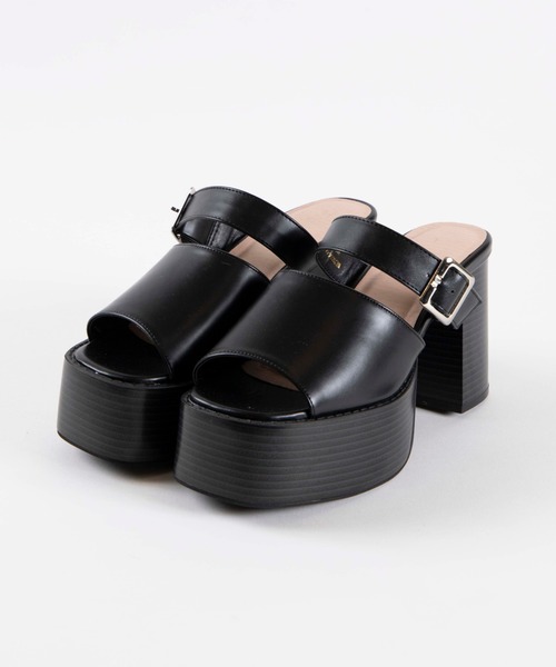 WEGO（ウィゴー）の「WEGO/ベルトヒールサンダル（サンダル・レディース・その他1/ブラック・LARGE/MEDIUM）」の2枚目の写真