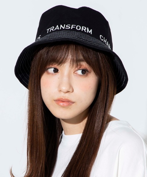 WEGO（ウィゴー）の「WEGO/切替ロゴバケットハット（ハット・レディース・ブラック/その他1・FREE）」の2枚目の写真