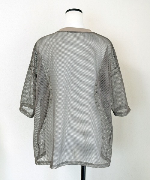 Marient（マリエント）の「メッシュレイヤードTEE/Tシャツ（Tシャツ/カットソー・レディース・ホワイト/カーキ/ブラック・FREE）」の17枚目の写真