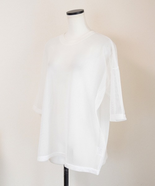 Marient（マリエント）の「メッシュレイヤードTEE/Tシャツ（Tシャツ/カットソー・レディース・ホワイト/カーキ/ブラック・FREE）」の8枚目の写真
