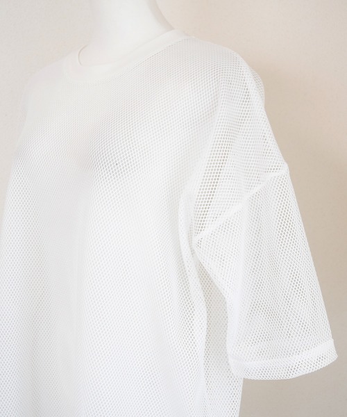 Marient（マリエント）の「メッシュレイヤードTEE/Tシャツ（Tシャツ/カットソー・レディース・ホワイト/カーキ/ブラック・FREE）」の9枚目の写真