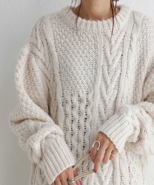 超目玉枠 ケーブルニット セーター ニット ニット セーター