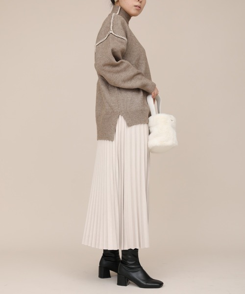 sakishimatokyo（サキシマトーキョー）の「【ZOZO限定】サキシマamp 「スエードプリーツスカート」（スカート・レディース・ホワイト/ベージュ・FREE）」の2枚目の写真