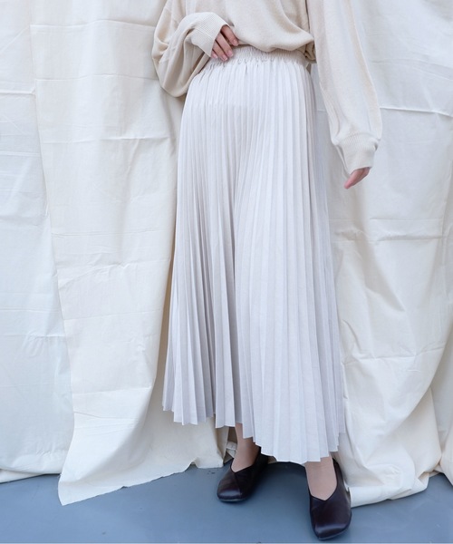 sakishimatokyo（サキシマトーキョー）の「【ZOZO限定】サキシマamp 「スエードプリーツスカート」（スカート・レディース・ホワイト/ベージュ・FREE）」の6枚目の写真