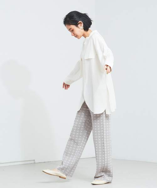 qualite(カリテ)の「【WEB限定】ジャカードニットパンツ(その他パンツ・レディース・グレー/グリーン系その他・フリー)」の3枚目の写真