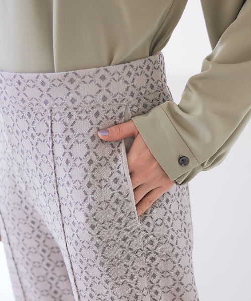 qualite(カリテ)の「【WEB限定】ジャカードニットパンツ(その他パンツ・レディース・グレー/グリーン系その他・フリー)」の7枚目の写真