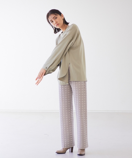 qualite(カリテ)の「【WEB限定】ジャカードニットパンツ(その他パンツ・レディース・グレー/グリーン系その他・フリー)」の9枚目の写真