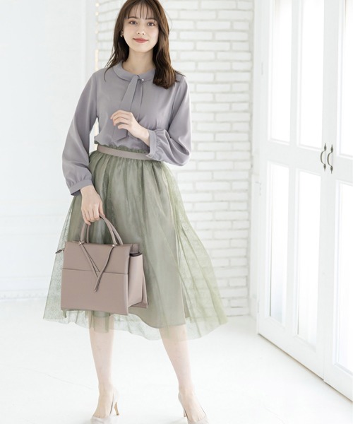 12Twelve Agenda(トゥエルブ アジェンダ)の「2WAYボウデザインブラウス(シャツ/ブラウス・レディース・ライトグレー/ピンクベージュ/ブラウン/ブラック・M)」の20枚目の写真