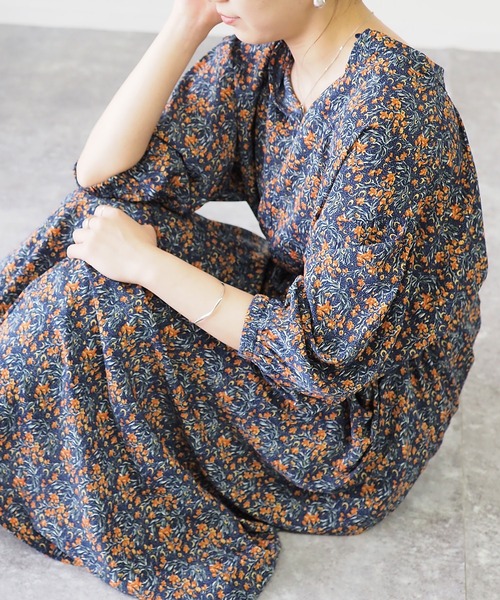 ヴィンテージフラワーバルーン袖ワンピース ワンピース Riberry リベリー のファッション通販 Zozotown