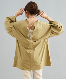 DouDou | ウォッシャブルコットンバックリボンブラウス(シャツ/ブラウス)