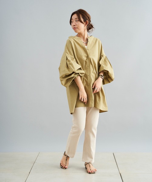 DouDou（ドゥドゥ）の「ウォッシャブルコットンバックリボンブラウス（シャツ/ブラウス・レディース・ブラック/オフホワイト/カーキ・FREE）」の19枚目の写真