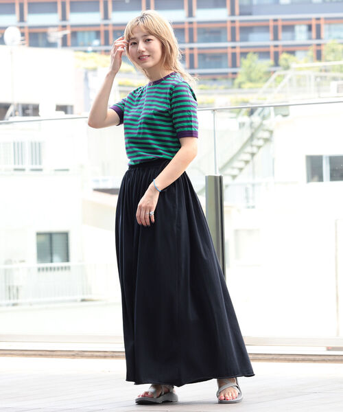 BEAMS BOY（ビームスボーイ）の「BEAMS BOY / ボーダー バインダー ショートスリーブ Tシャツ（Tシャツ/カットソー・レディース・ブラック/パープル/サックスブルー/ミント・ONE SIZE）」の11枚目の写真